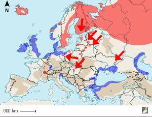 Carte de répartition du Cygne chanteur en Europe