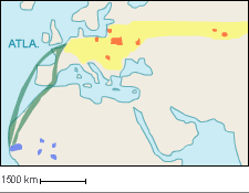 Aire de répartition du Phragmite aquatique (Acrocephalus paludicola)