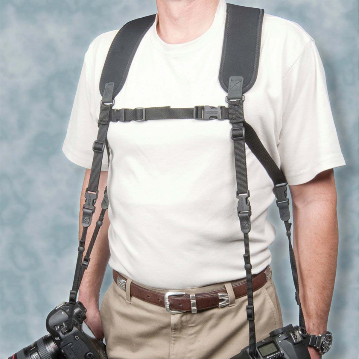 Harnais double Optech pour jumelles et appareil photo | Ornithomedia.com