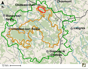 Les limites du parc national des forêts de Champagne et de Bourgogne