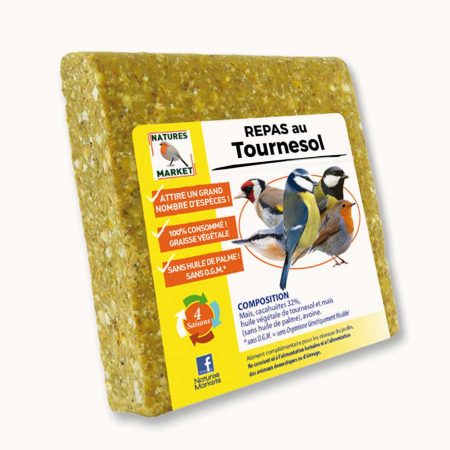 Repas pour oiseaux à base de graisse végétale : saveur tournesol