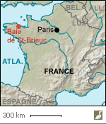 Situation de la baie de Saint-Brieuc (Finistère)