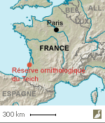 Situation de la réserve ornithologique du Teich (Gironde)