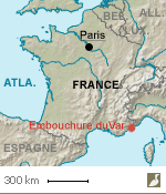 Situation de l'embouchure du Var (Alpes-Maritimes)